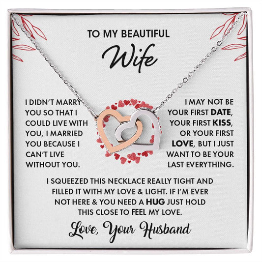 To My Beautiful Wife | Interlocking Hearts necklace